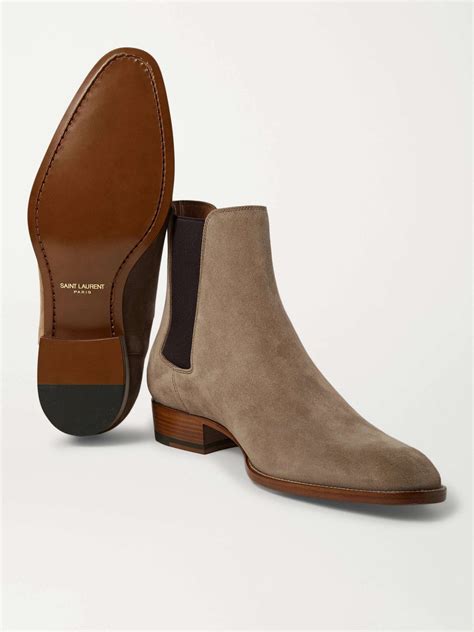 yves saint laurent tan chelsea boots|saint laurent wyatt boots.